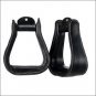 TOUGH 1 ROYAL KING LEATHER COVERED EMBOSSED SMOOTH HORSE STIRRUPS PAIR BLACK