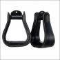 TOUGH 1 ROYAL KING LEATHER COVERED EMBOSSED SMOOTH HORSE STIRRUPS PAIR BLACK