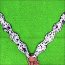 S247 NEW HILASON WESTERN COWHIDE LEATHER HORSE BREAST COLLAR W/ RHINESTONES