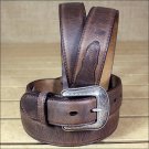 CRAZY CORRECT BROWN MEN'S WESTERN BASIC LEATHER BELT