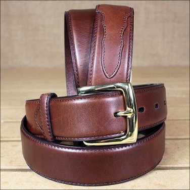 3D 40 x 1 1/2 INCH BROWN MEN'S WESTERN BASIC LEATHER BELT REMOVABLE BUCKLE