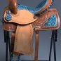OS102NS-F WESTERN LEATHER BARREL RACING TRAIL PLEASURE SADDLE TURQUOISE ZEBRA 14