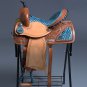 OS102NS-F WESTERN LEATHER BARREL RACING TRAIL PLEASURE SADDLE TURQUOISE ZEBRA 14