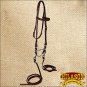 BROWN POLYPROPYLENE HORSE BROWBAND BRIDLE HEADSTALL SPLIT REINS BIT CURB CHAIN