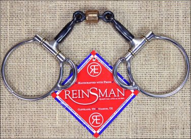 REINSMAN TRAIL DEE 7/16 IN 3 PIECE SMOOTH SWEET IRON SNAFFLE BIT COPPER ROLLER