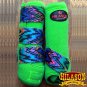 MEDIUM HILASON ZIGZAG LIME HORSE REAR LEG PROTECTION ULTIMATE SPORTS BOOT PAIR