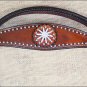 HILASON WESTERN LEATHER HORSE HEADSTALL BREAST COLLAR MAHOGANY W/ SPUR CONCHO