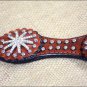 HILASON WESTERN LEATHER HORSE HEADSTALL BREAST COLLAR MAHOGANY W/ SPUR CONCHO