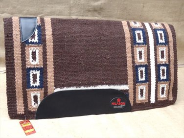 FEP305 HILASON WESTERN NEW ZEALAND WOOL HORSE SADDLE BLANKET BROWN