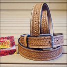 HILASON HAND MADE HEAVY DUTY BUFFALO HIDE LEATHER GUN HOLSTER BELT TAN