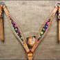 HILASON WESTERN LEATHER HORSE BREAST COLLAR TAN W/ STAR INLAY