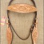 NEW HILASON WESTERN HAND TOOL LEATHER HORSE BRIDLE HEADSTALL TAN