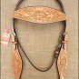 NEW HILASON WESTERN HAND TOOL LEATHER HORSE BRIDLE HEADSTALL TAN
