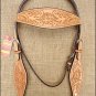 NEW HILASON WESTERN HAND TOOL LEATHER HORSE BRIDLE HEADSTALL TAN