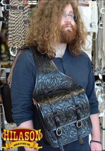 BH102BKSHL-F HILASON WESTERN LEATHER SADDLE SHOULDER BAG