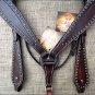 S463 HILASON WESTERN LEATHER HORSE BRIDLE HEADSTALL BREAST COLLAR - DARK BROWN