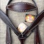 S463 HILASON WESTERN LEATHER HORSE BRIDLE HEADSTALL BREAST COLLAR - DARK BROWN