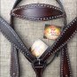 S463 HILASON WESTERN LEATHER HORSE BRIDLE HEADSTALL BREAST COLLAR - DARK BROWN