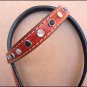 HILASON WESTERN LEATHER BRIDLE HEADSTALL MAHOGANY TURQUOISE BEADED INLAY