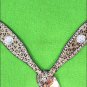 HILASON WESTERN LEATHER HORSE BREAST COLLAR LEOPARD BLING AB STONE CONCHO