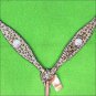 HILASON WESTERN LEATHER HORSE BREAST COLLAR LEOPARD BLING AB STONE CONCHO