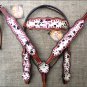 S41 HILASON WESTERN COWHIDE HAIR ON LEATHER HORSE BRIDLE HEADSTALL BREAST COLLAR