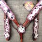 S41 HILASON WESTERN COWHIDE HAIR ON LEATHER HORSE BRIDLE HEADSTALL BREAST COLLAR