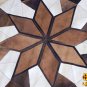 HS1144-F HILASON PURE BRAZILIAN COWHIDE HAIR ON LEATHER PATCHWORK 3D ROUND RUG