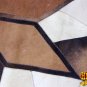 HS1144-F HILASON PURE BRAZILIAN COWHIDE HAIR ON LEATHER PATCHWORK 3D ROUND RUG