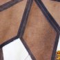 HS1144-F HILASON PURE BRAZILIAN COWHIDE HAIR ON LEATHER PATCHWORK 3D ROUND RUG