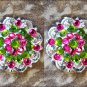 SET OF 2 PERIDOT GREEN & FUCHSIA CRYSTALS BERRY CONCHO RHINESTONE HEADSTALL