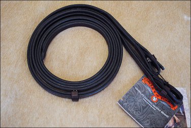 CIRCLE Y LEATHER GOODNIGHT SPLIT REIN QUICK BIT HOOKUP - WALNUT