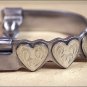 HILASON BRUSHED STAINLESS STEEL 3 HEARTS LADIES SPURS CHAPS GUARD
