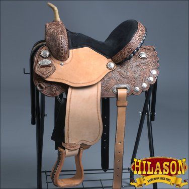TT316RODB 15" HILASON WESTERN FLEX TREE BARREL RACING TRAIL RIDING HORSE SADDLE