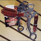 WESTERN ADJUSTABLE FLEECE LINED LEATHER NOSEBAND HACKAMORE BIT WITH CURB CHAIN