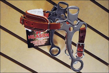 WESTERN ADJUSTABLE FLEECE LINED LEATHER NOSEBAND HACKAMORE BIT WITH CURB CHAIN