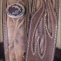 36x1 1/2" 3D BROWN MENS WESTERN FASHION CONCHO LEATHER BELT REMOVABLE BUCKLE