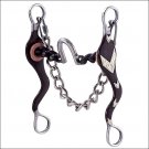 HILASON ANTIQUE BROWN ROPING HORSE BIT MEDIUM PORT CORRECTION MOUTH