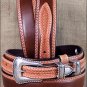 34X1 3/8" 3D NATURAL MENS WESTERN FASHION RANGER TAN LEATHER BELT SILVER BUCKLE