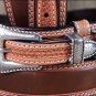 34X1 3/8" 3D NATURAL MENS WESTERN FASHION RANGER TAN LEATHER BELT SILVER BUCKLE