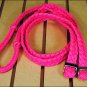 HOT PINK BRAIDED POLY BARREL RACING CONTEST REINS FLAT W/EASY GRIP KNOTS 1 INCH