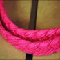 HOT PINK BRAIDED POLY BARREL RACING CONTEST REINS FLAT W/EASY GRIP KNOTS 1 INCH