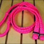HOT PINK BRAIDED POLY BARREL RACING CONTEST REINS FLAT W/EASY GRIP KNOTS 1 INCH