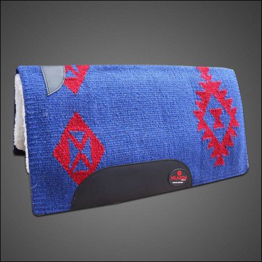 FEP113 MADE IN USA HILASON WESTERN WOOL FELT SADDLE BLANKET PAD ROYAL BLUE RED