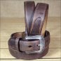 3D 38 x 1 1/2 INCH CRAZY CORRECT BROWN MEN'S WESTERN BASIC LEATHER BELT