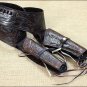 38 in HAND CARVED WESTERN COWBOY LEATHER GUN HOLSTER 45 CALIBER RIGHT HAND BLACK