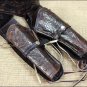 38 in HAND CARVED WESTERN COWBOY LEATHER GUN HOLSTER 45 CALIBER RIGHT HAND BLACK