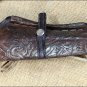 38 in HAND CARVED WESTERN COWBOY LEATHER GUN HOLSTER 45 CALIBER RIGHT HAND BLACK
