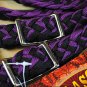 PURPLE BLACK BRAIDED POLY BARREL RACING CONTEST REINS FLAT W/EASY GRIP KNOTS 1 I