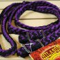 PURPLE BLACK BRAIDED POLY BARREL RACING CONTEST REINS FLAT W/EASY GRIP KNOTS 1 I